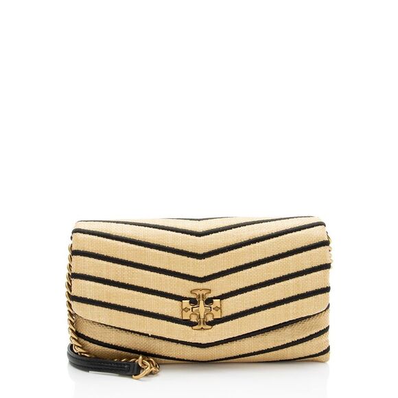 Tory Burch Raffia Leather Kira Wallet on Chain
